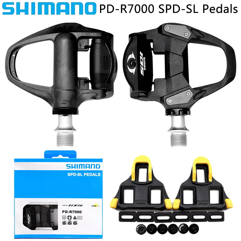 SHIMANO SPD-SL Road Bike Pedal PD-R7000 Self-locking Bicycle Pedal Single Sided Carbon Body Competition with SH11 Cycling Parts