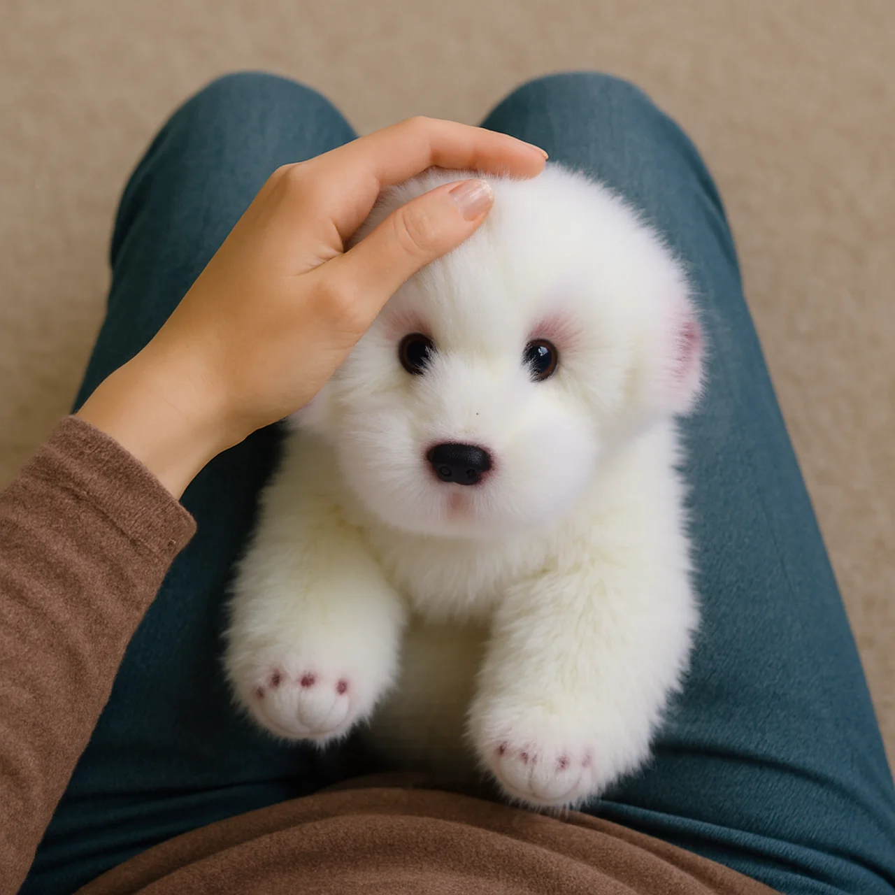 Realistyczny pluszowy pies maltańczyk, wypchana zabawka szczeniak, miękka pluszowa poduszka, prezent urodzinowy dla dzieci i dorosłych, biały