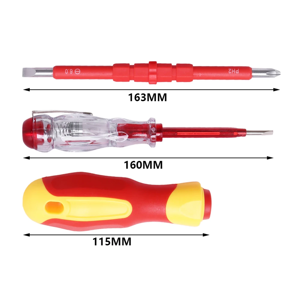 26 In 1 1000V Insulated Screwdriver Set For Electrician Dual Head Precision Removable Magnetic Bits Slotted Torx Hex Square