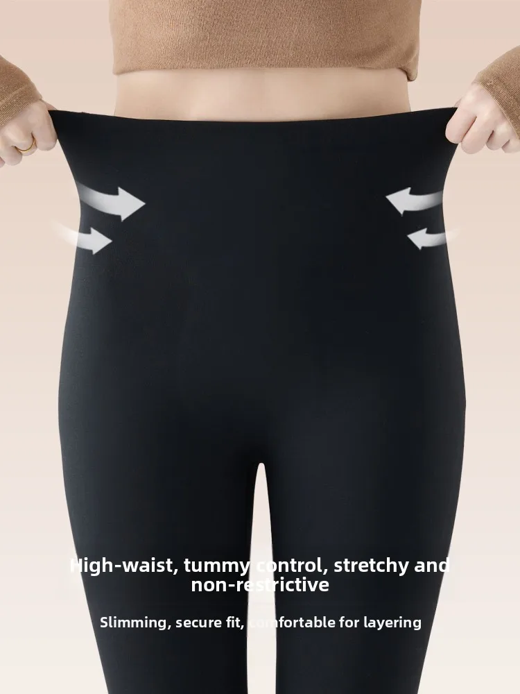 Thiened-pantalones de Yoga de cintura alta para mujer, ropa de abrigo cálida de invierno con estampado de piel de arca, autocalentable, temperatura, levantamiento de glúteos