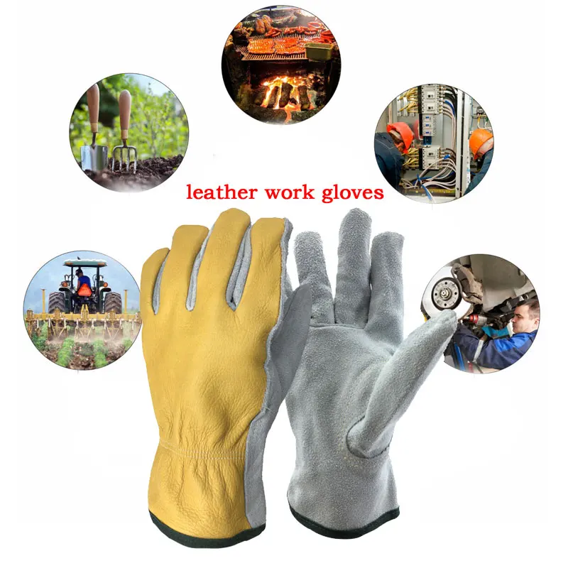 NMShield-guantes de mano para trabajo de soldadura de cuero, herramienta de montaje de seguridad mecánica, para construcción Industrial