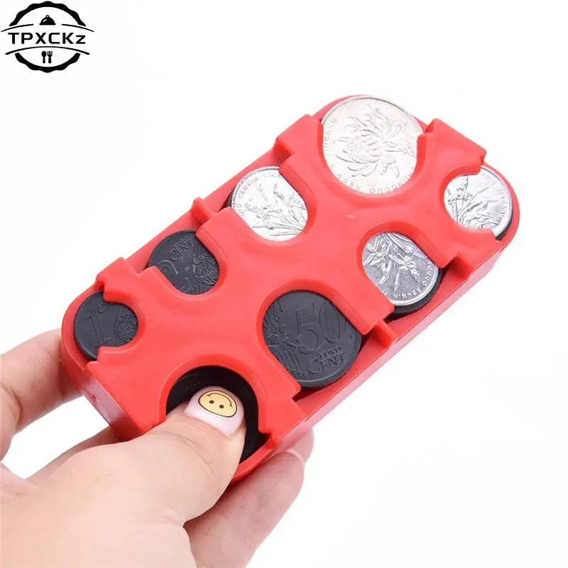 Euro Currency US Dollar Portable Fashion Coin Dispenser Collection Organizer Home Durable Storage Box Gift Plastic Tool