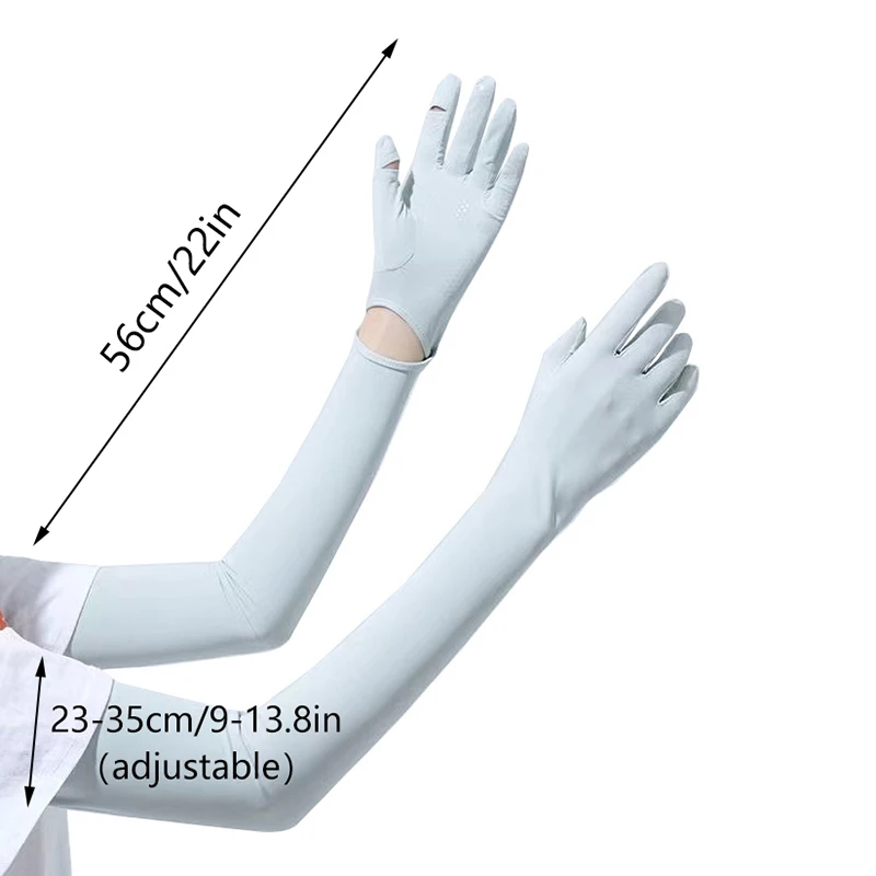 1 pair Sunscreen Female Anti-Ultraviolet Summer Cycling Arm Protector All-In-One Driving Ice Silk Sleeve Cover