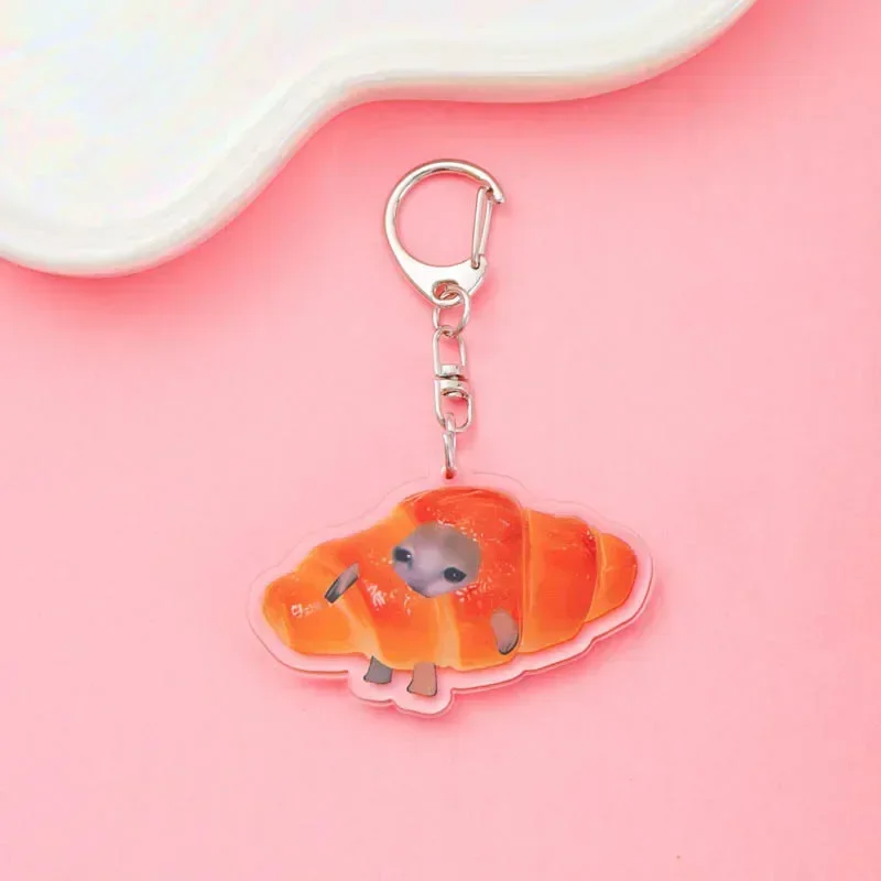 Super Cute Interesting Cat Emoticon Acrylic keychain accessaries Cartoon Emoji Bag Pendant Charm Funny Keyring Friends Fans Gift