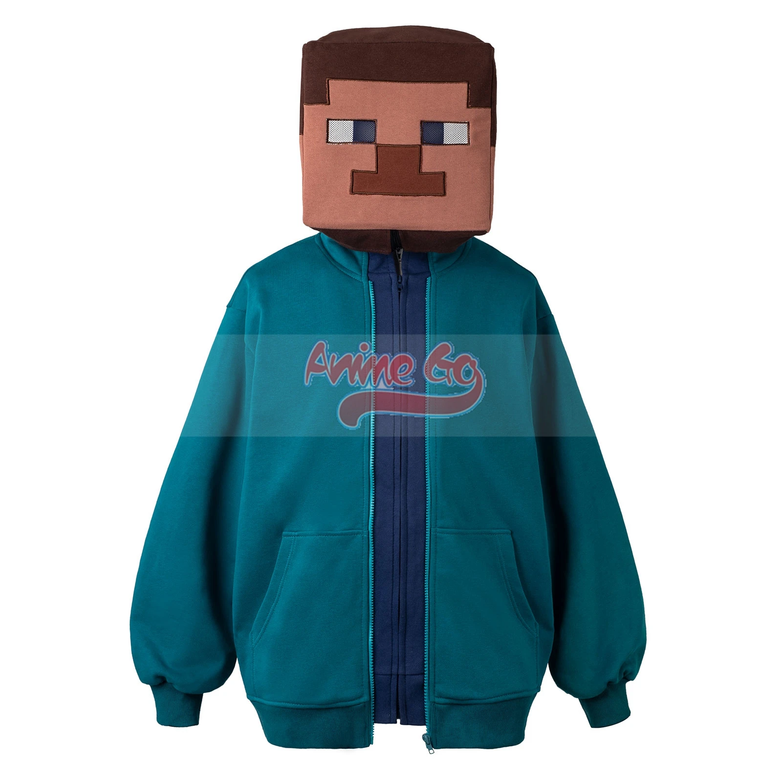 

Steve Cosplay Costume Hoodie Headgear Game Role Play Coat for Men Women Adults