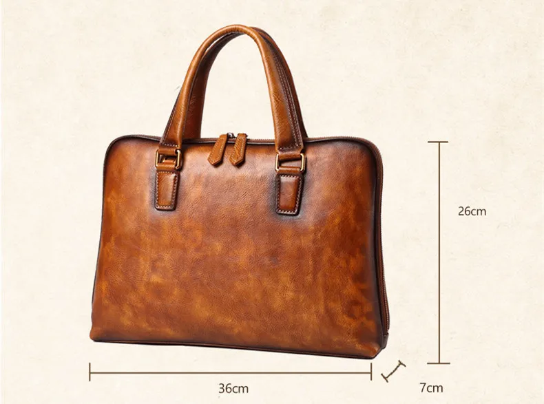 Bolsos de cuero genuino para hombre, maletín informal de negocios para hombre, bolso de ordenador, bolsos de mensajero de hombro europeos y americanos, Tide