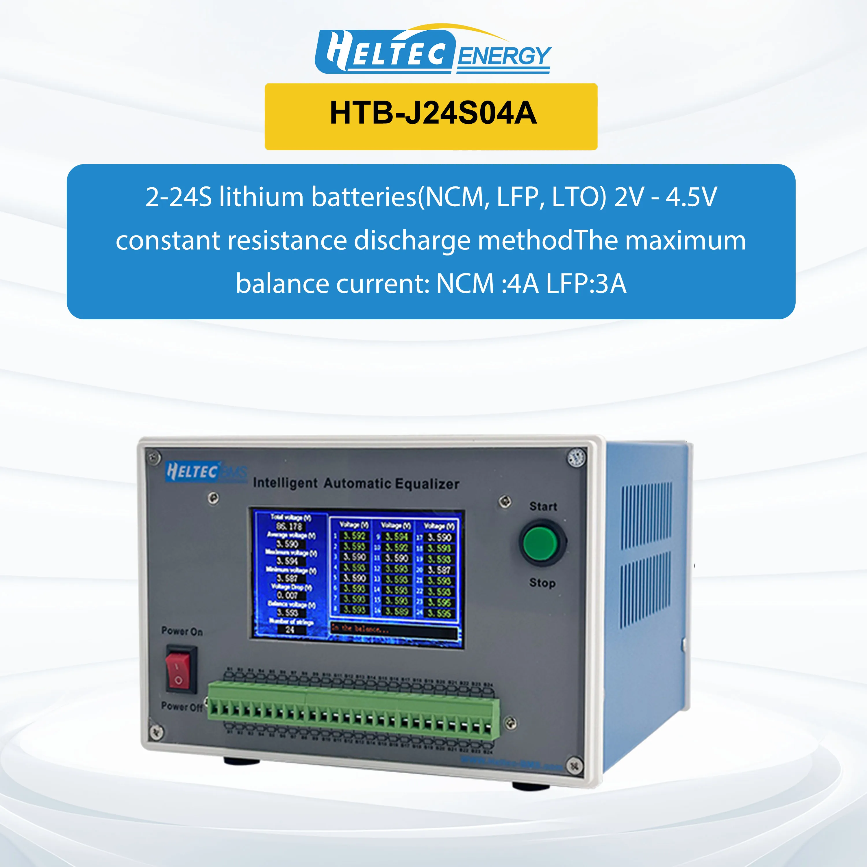 Heltec Lithium Battery Equalizer Series 24S 32S 4A 7A 10A 15A 25A LFP NMC Ti-Co-Li Battery Balancing Repair Cycle Extended Life