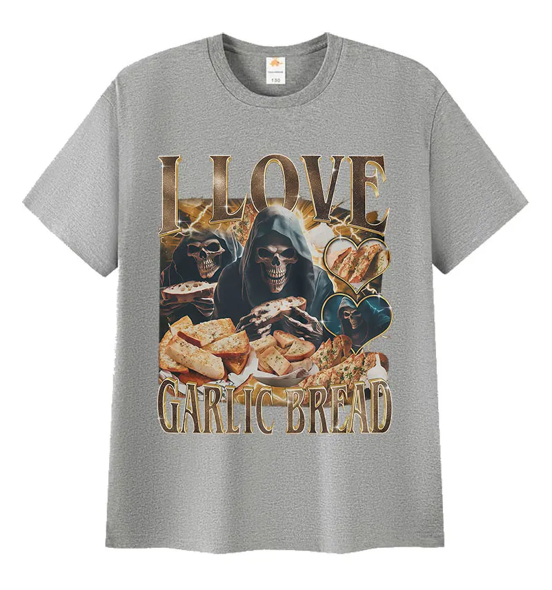 Amante engraçado gótico alho meme gráfico t camisas das mulheres dos homens do vintage esqueleto verão algodão manga curta camiseta solta streetwear