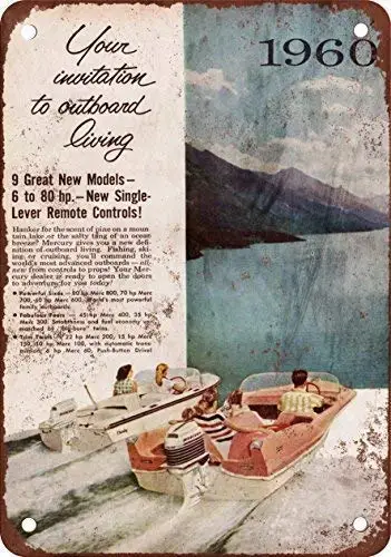 SLALL 1960 Наружные моторы Ретро-уличный знак Декоративная металлическая табличка для дома, бара, кафе, автомобиля, мотоцикла, гаража