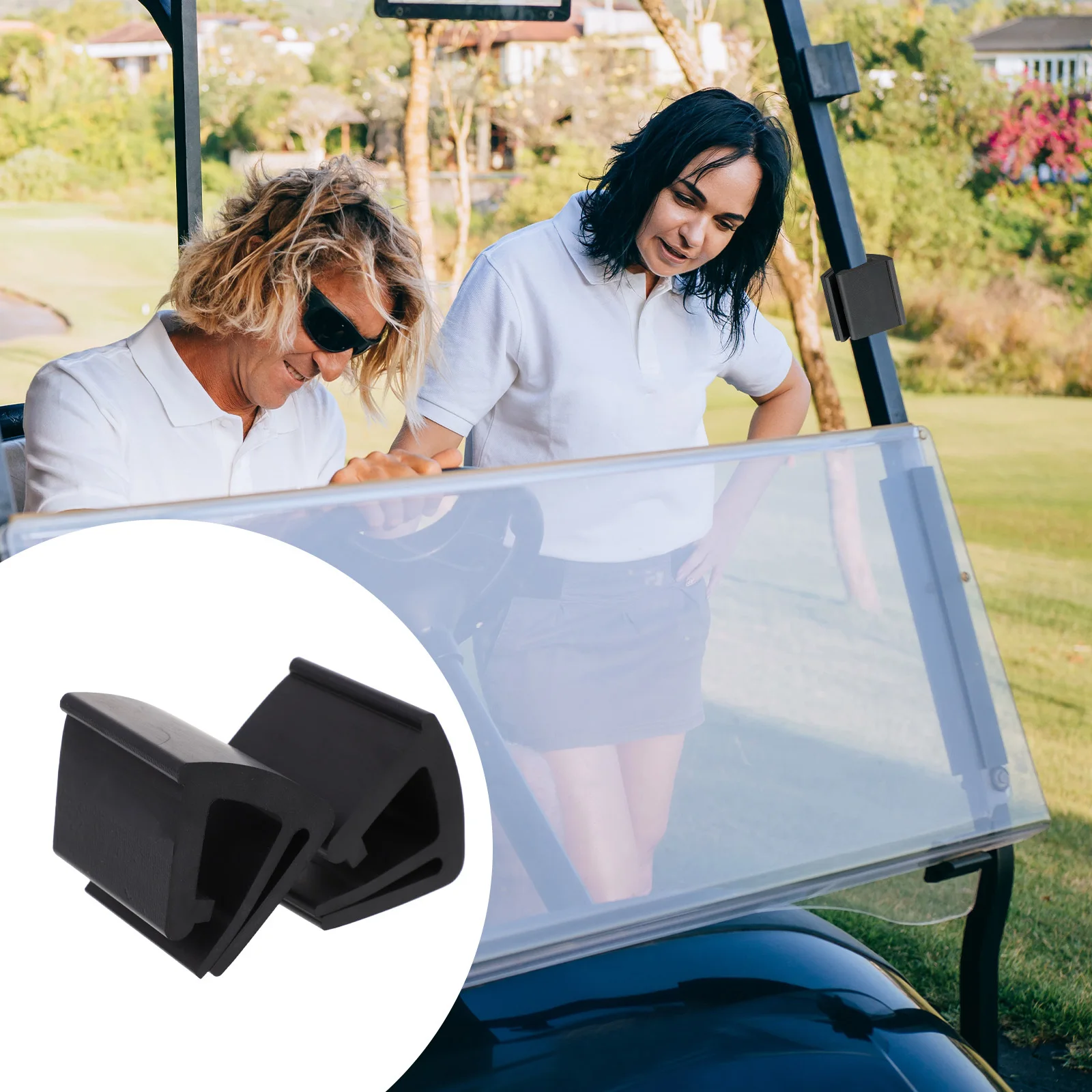 

1Pair Replacement Windshield Clamps High Adaptability Practical Design Black Windshield Clamps Golfs Cart Retaining Clips