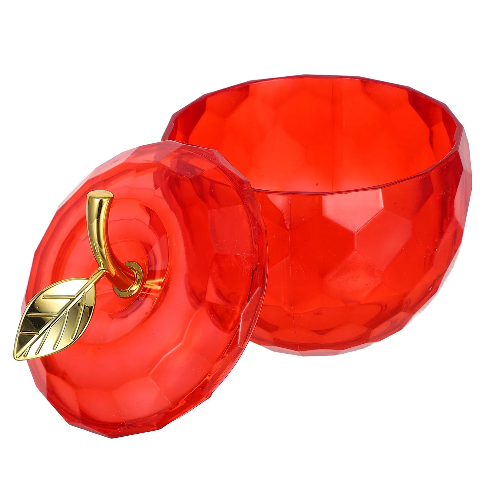 

Plastic Apple Candy Jar Decorative Container Red Lid Christmas Storage Box Holiday Treat Holder Candy Storage Container