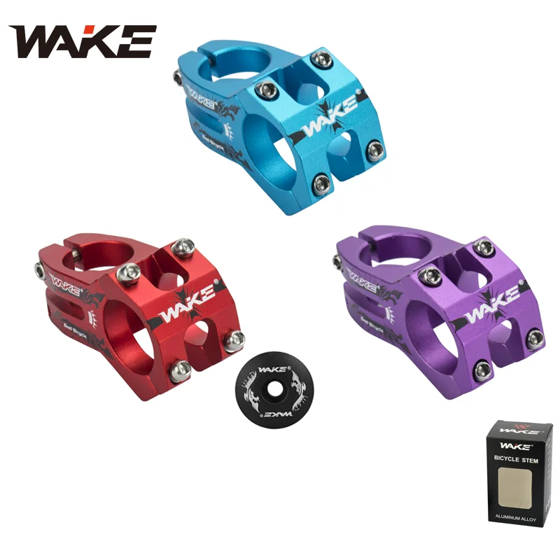 

Wake MTB Handlebar Power Bike Stem Cap 31.8mm Aluminum Alloy Ultralight High-strength Short Bicycle Accessories for BMX Cycling