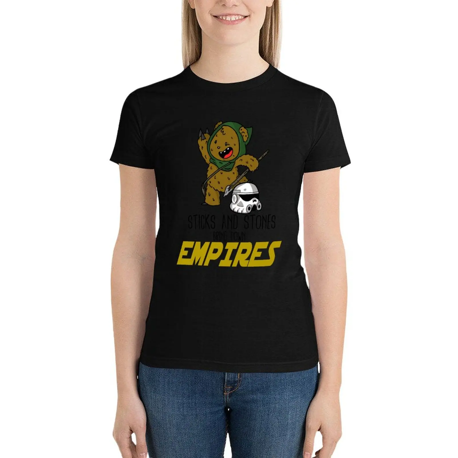 

Sticks and Stones T-Shirt funny plus size tops anime clothes woman t shirt
