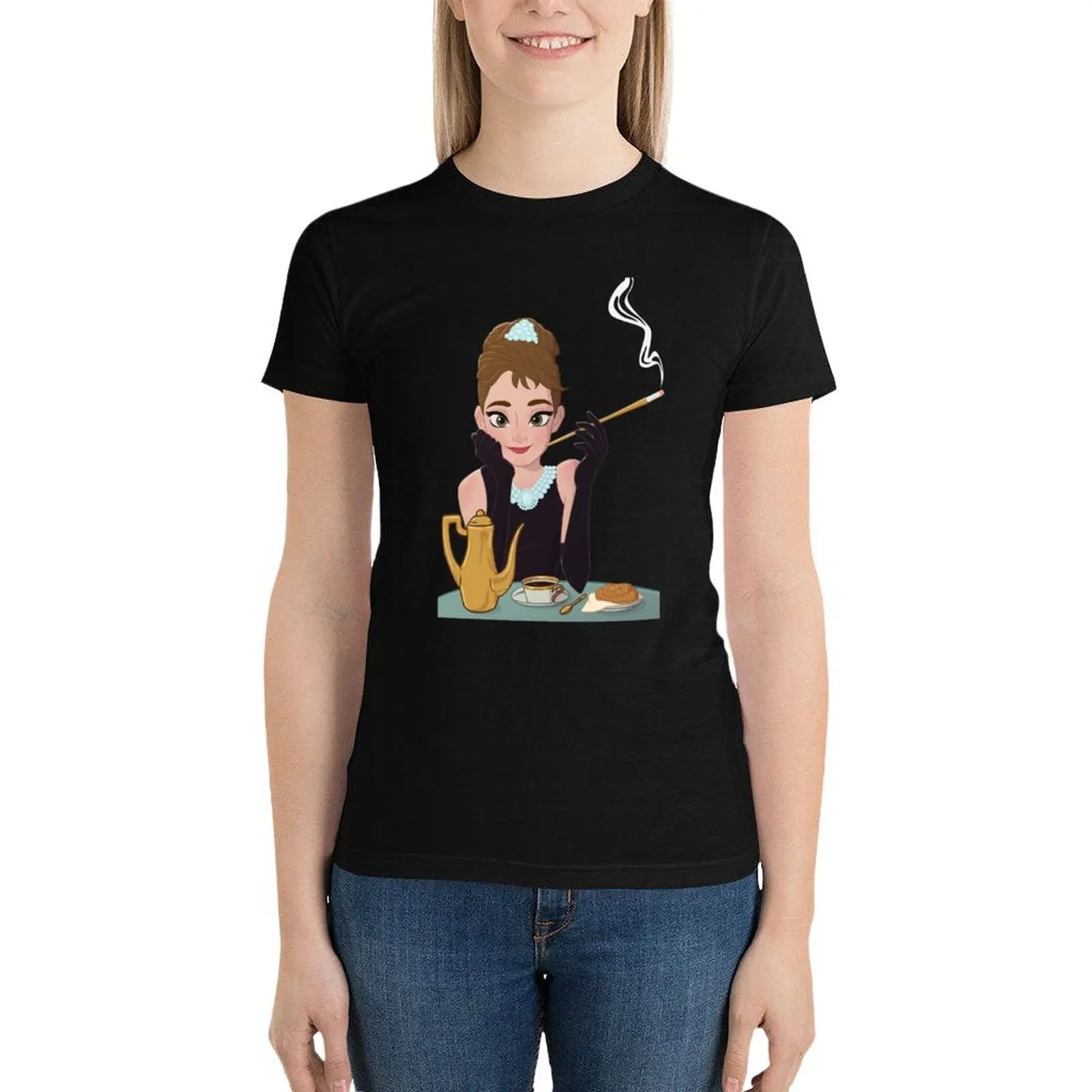 

Audrey Hepburn bo T-Shirt summer tops summer top funny Women clothes