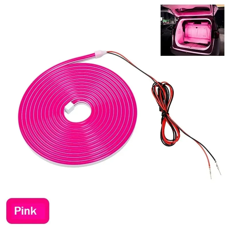 Lampu LED Strip Universal 4m Plug and Play untuk Bagasi Mobil, Penerangan Modifikasi Tahan Air Fleksibel 12V Baru