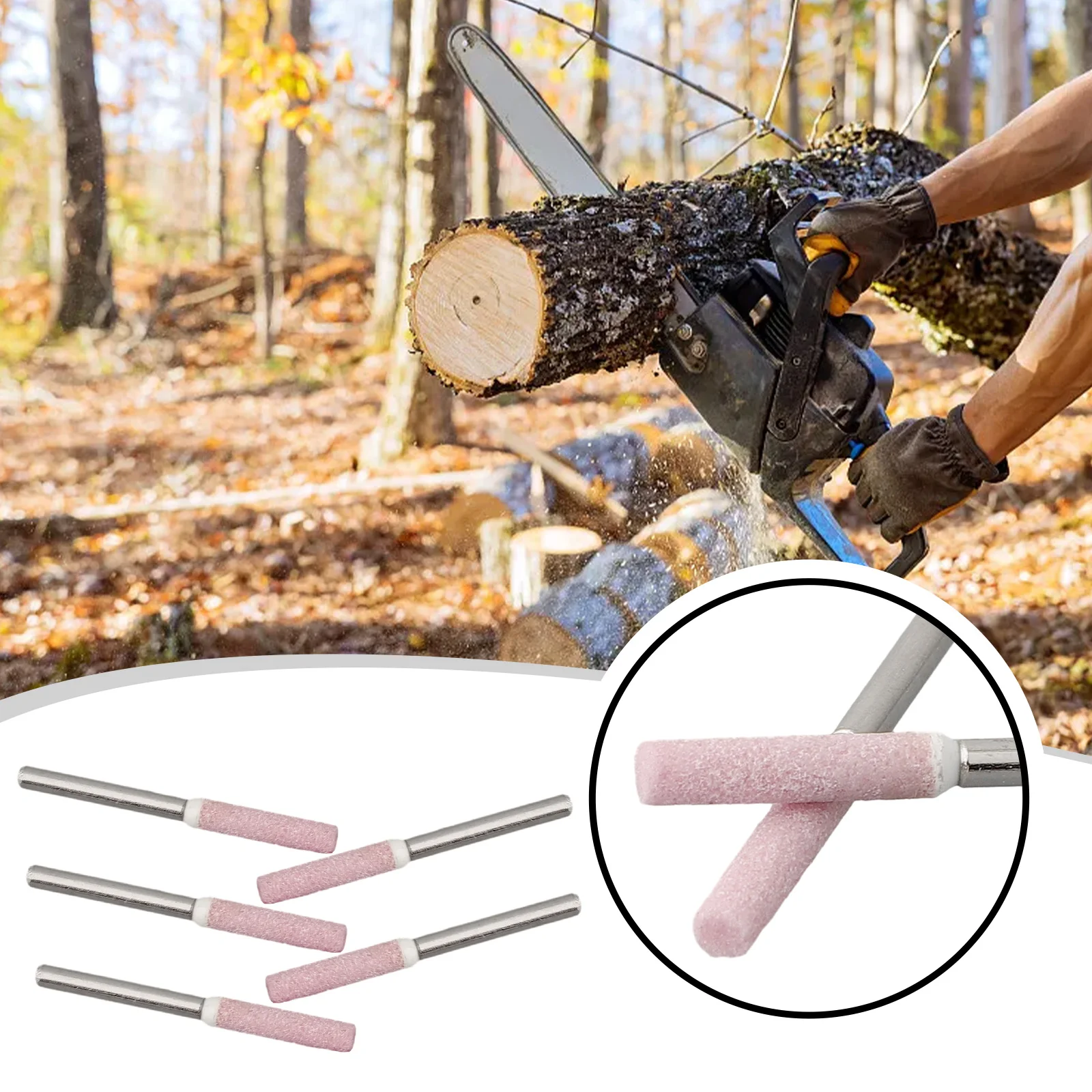 Versatile Grinding Stone File for Chainsaw Chains 5PcsSet 4 8mm Chainsaw Sharpener Suitable for Electric Grinders