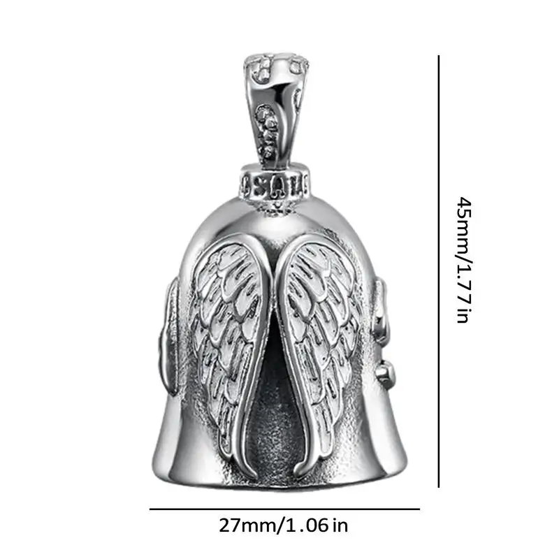 1PC Retro Punk Angel Wings Bell Pendant Keychain Personality Motorcycle Rider Keychain Charm for Boyfriend Birthday Gifts