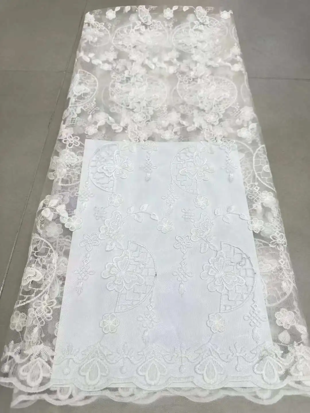 Tissu en dentelle de haute qualité, broderie artisanale, conception de couture, robe de soirée de banquet, jupe de soirée de mariage, barbecue, Rh, 5 mètres