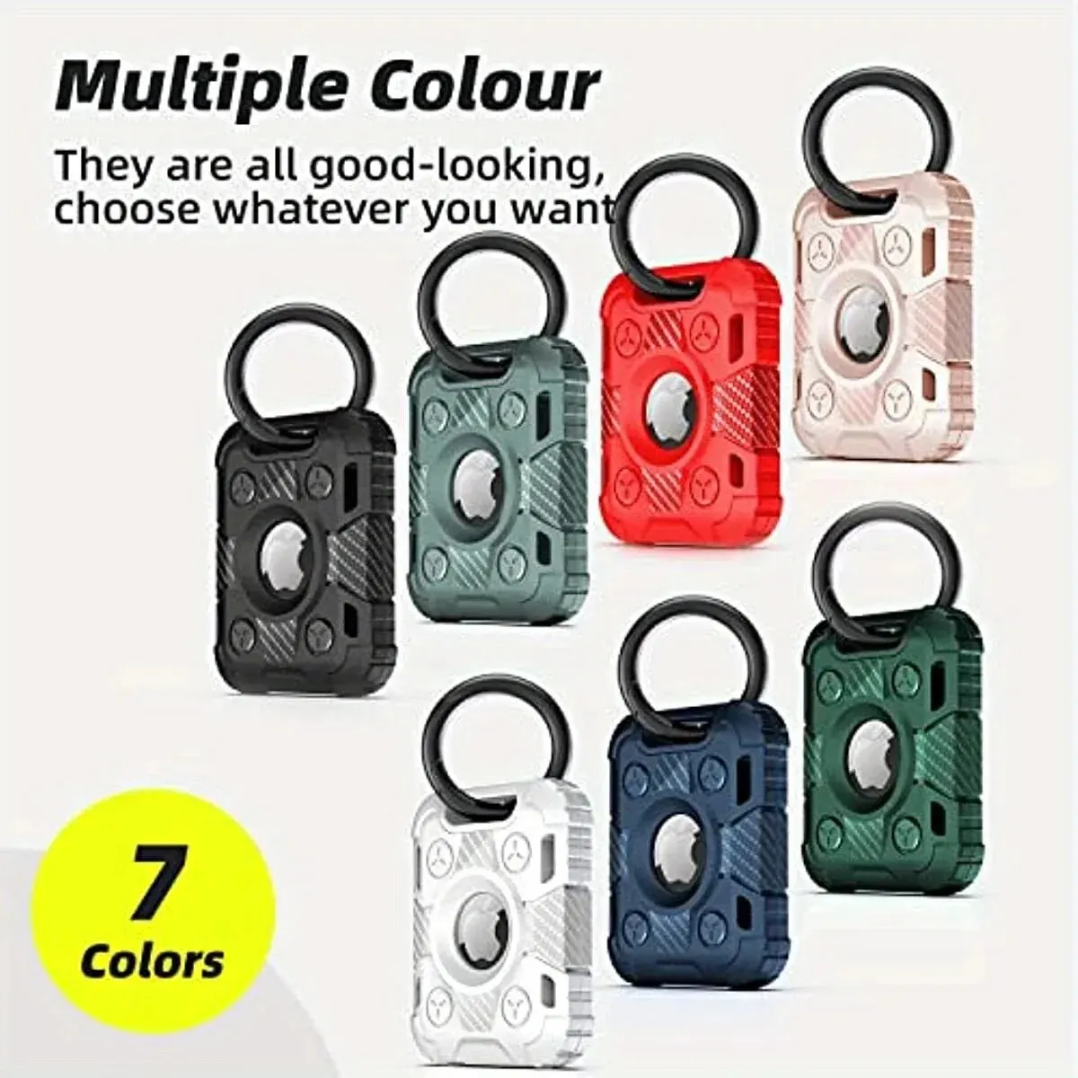 Case For Airtag with Keychain, Shockproof AirTag Holder,Anti-Scratch AirTag Cover Tracker Key Ring Dog Collar AirTag Protector