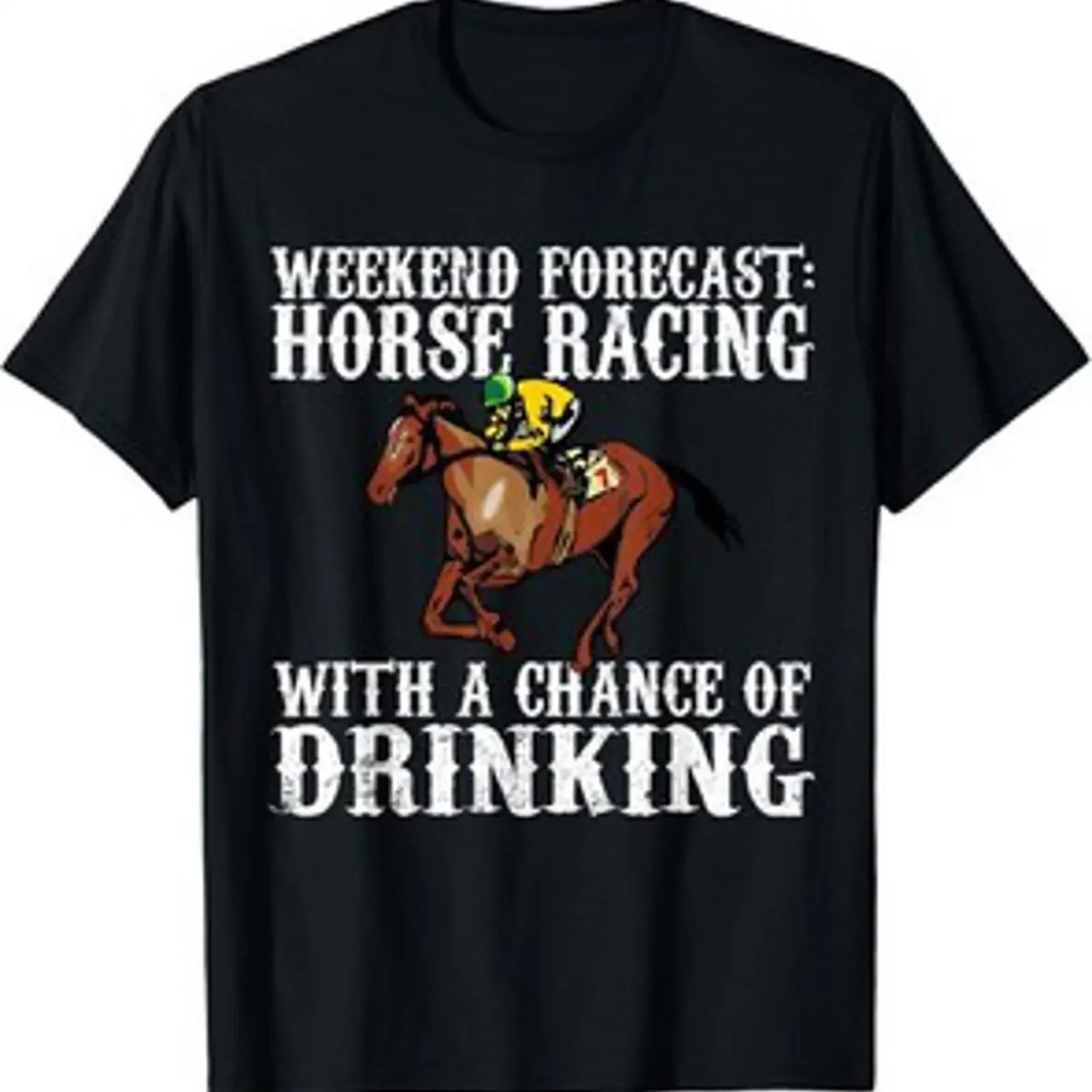 Camiseta de regalo Derby, oportunidad para beber, carreras de caballos, pronóstico del fin de semana, vintage, estilo casual, a la moda, para hombre