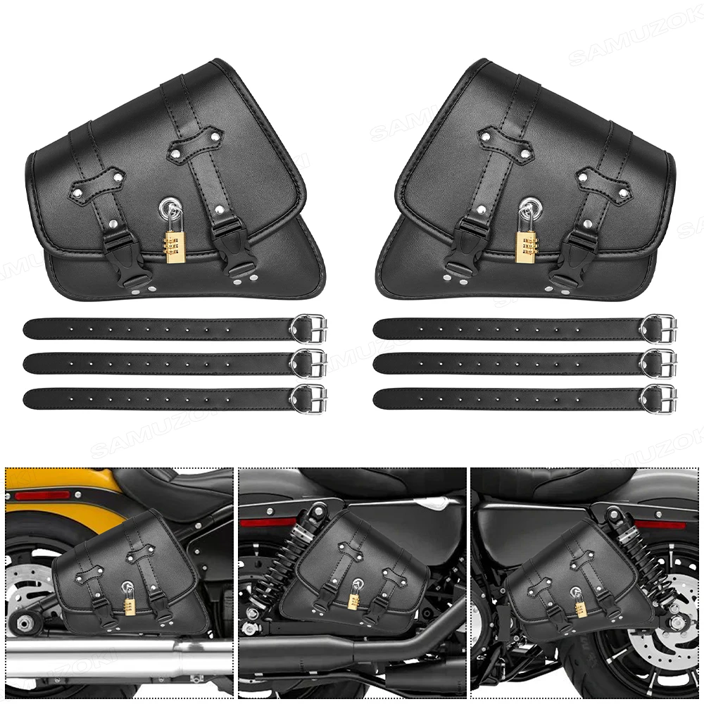 

Motorcycle Side Bag Retro Waterproof Tool Bag Large Capacity Luggage Travel Bags Motorbike SaddleBag Universal