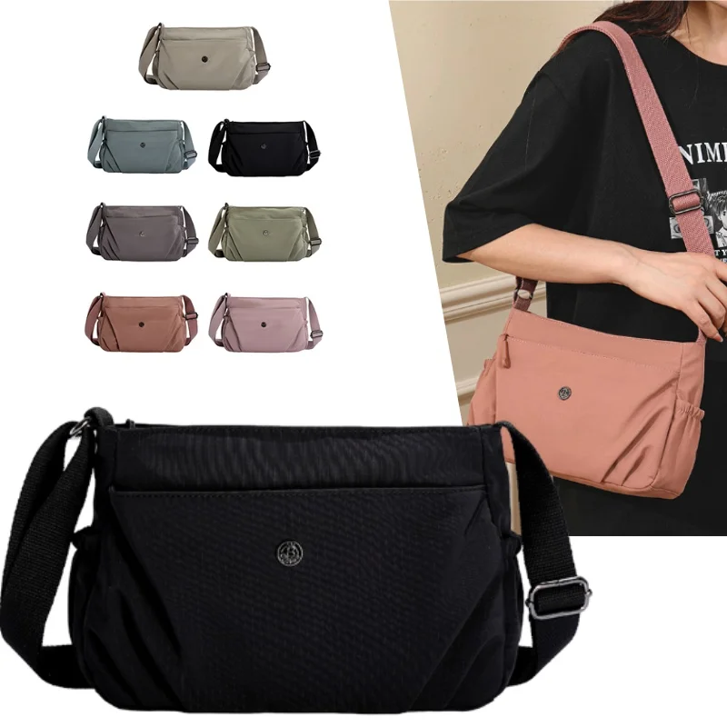 

Nylon Crossbody Bag Women Waterproof Anti-theft Zipper Lightweight Wide Strap Travel Commute Shoulder Purse Handbag Fit Phone