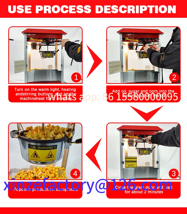 تخصيص المصنع مباشرة الكهربائية التلقائي صانع الفشار آلة صنع الفشار آلة تجارية