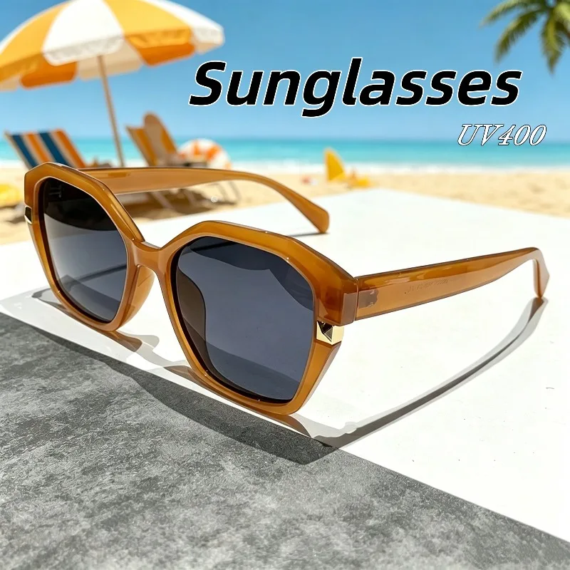 

New Polygonal Large Frame Fashion Polarized Sunscreen Sunglasses Outdoor Sports Fishing HD Ultra Light UV400 Eyeglasses Unisex