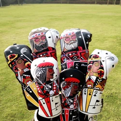 Golf Clubs Headcover Set, Driver Wood, King Queen, Knight Poker 135ut Golf Wood Head Cover, High Quality