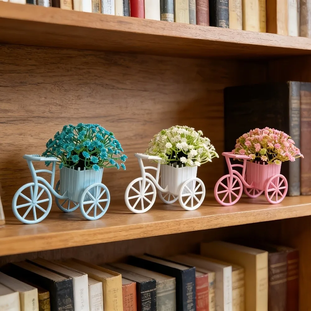 

Country tyle Mini Bicycle Ornaments Decoration Miniature Garden Artificial Flowers Ornaments Tricycle Models