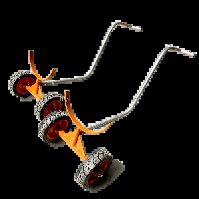 Industrial Tube Pulling Fire Pipe Cart Por Circular Pipeline Heavy Four Wheel Trolley Sale