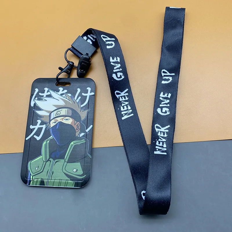 Anime Naruto Lanyard Card Holder Case Necklace Keychains Accessories Credit Bank ID Bus Cover Card Set Sleeves Children Toy gift