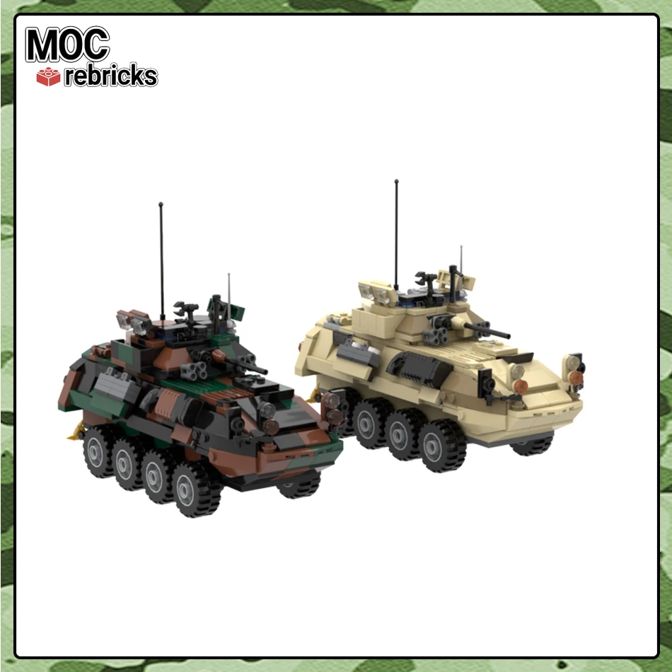 MOC Military Series DIY Building Block Brick LAV-25 Army Infantry Arms Fighting Vehicle Kids Toys Hobbies Birthday Gifts