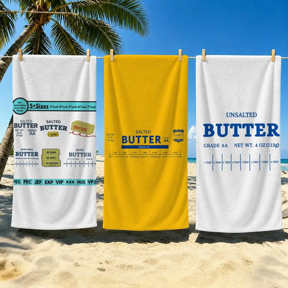 Salted Butter Label Funny Towel Towel Soft Pool Gift For Travel Gym Shower Cool Camping Quick Dry Sports  Large Beach Towel