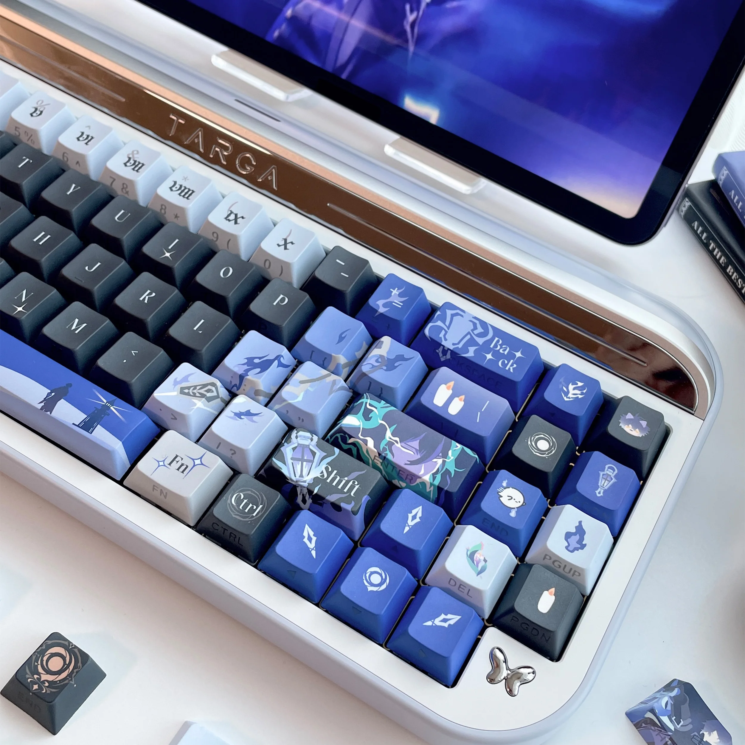 

MAIMOOO Flins Keycaps Cherry Profile Genshin Impact Theme Side Engraved Translucent PBT Custom Keycap for Mechanical Keyboard