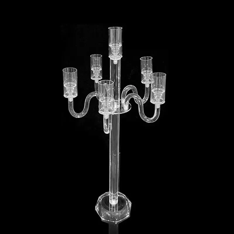 Candelabra 6 Arm Candle Holder Taper Candles Candlestick for Wedding Party Event Reception Decoration