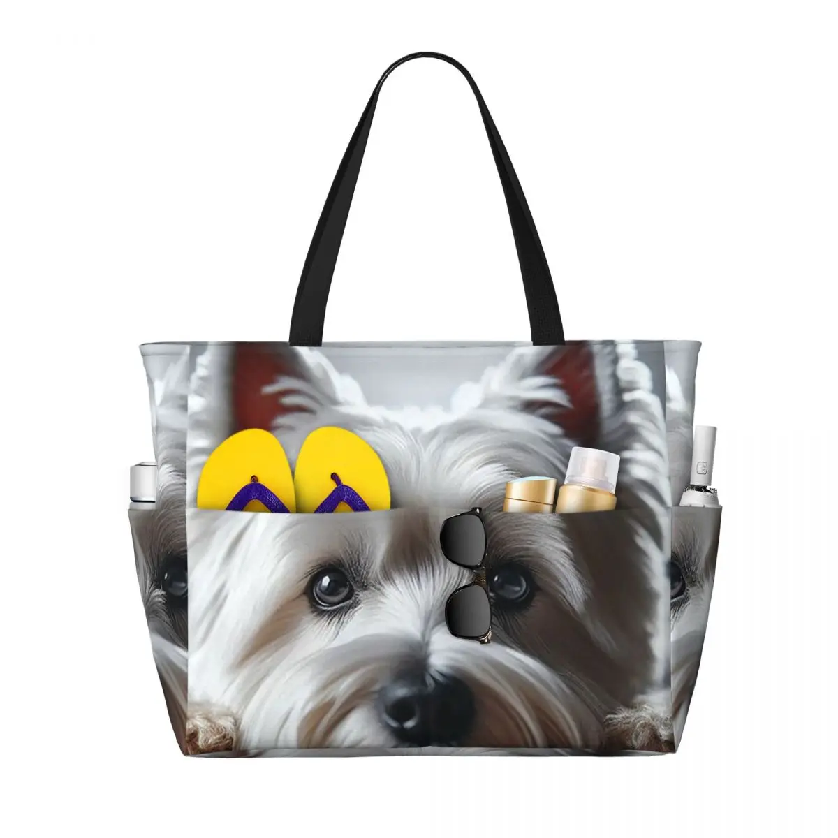 

West Highland White Terrier Beach Tote Bag Sport Gym Yoga Duffle Large Tote Bag Women Travel Bag Fitness bag