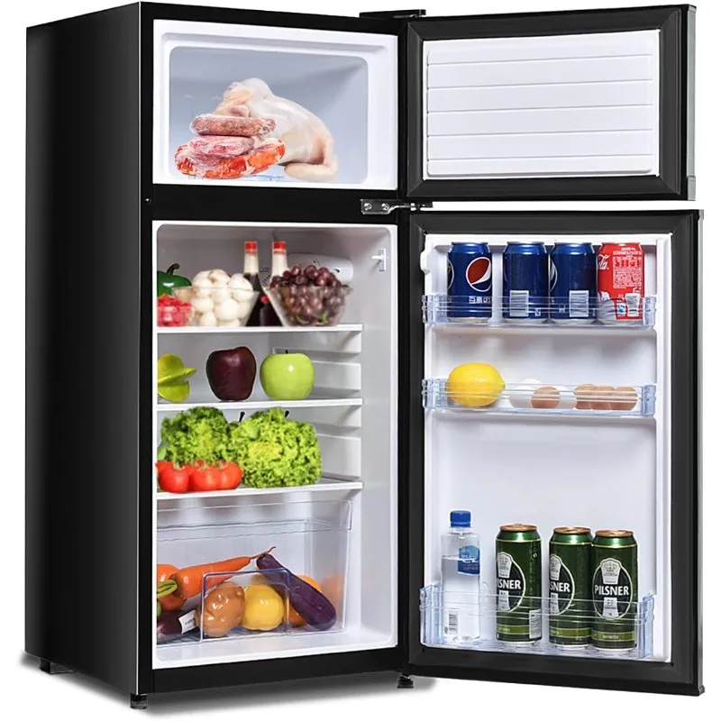 Safeplus 3.4 cu ft. Compact Refrigerator, Mini Fridge with Freezer and Shelves for Dorm Bedroom