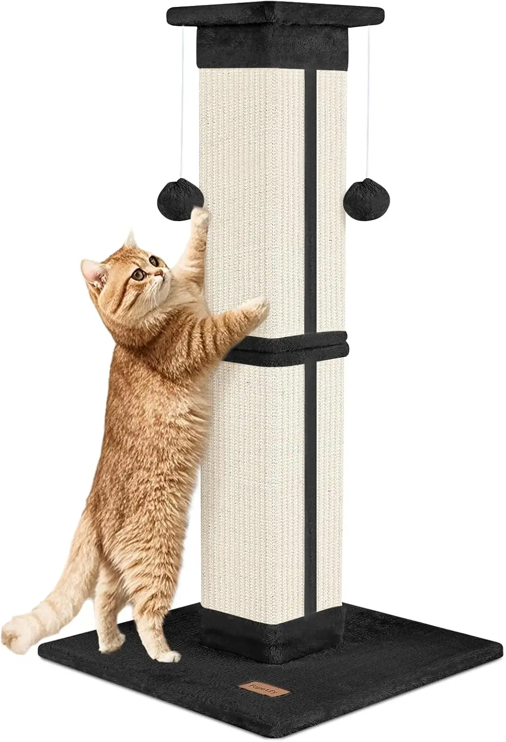 

Cat Scratching Post 33 inch for Indoor Cats, High Cat Scratch Post Black, Cat Tree for Full-Body