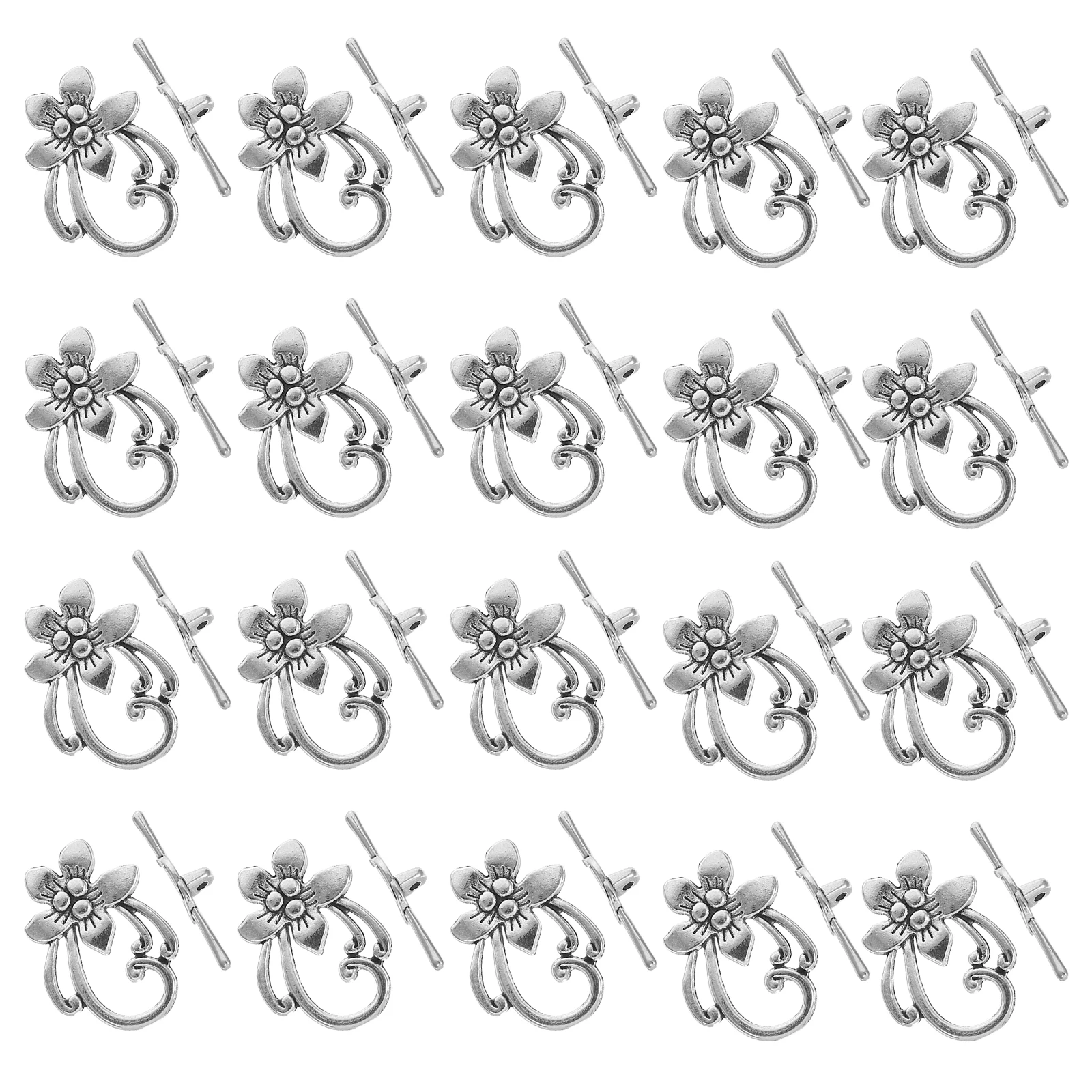 

20pcs Alloy OT Buckle Silver Toggle Clasps Durable Jewelry Making Bracelet Closures DIY Craft Accessories Elegant Design