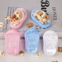 4Pcs Baby Shoes Shape Plastic Chocolate Candy Boxes Gender Reveal Theme Gift Packing Box for Baby Shower Birthday Party Decor