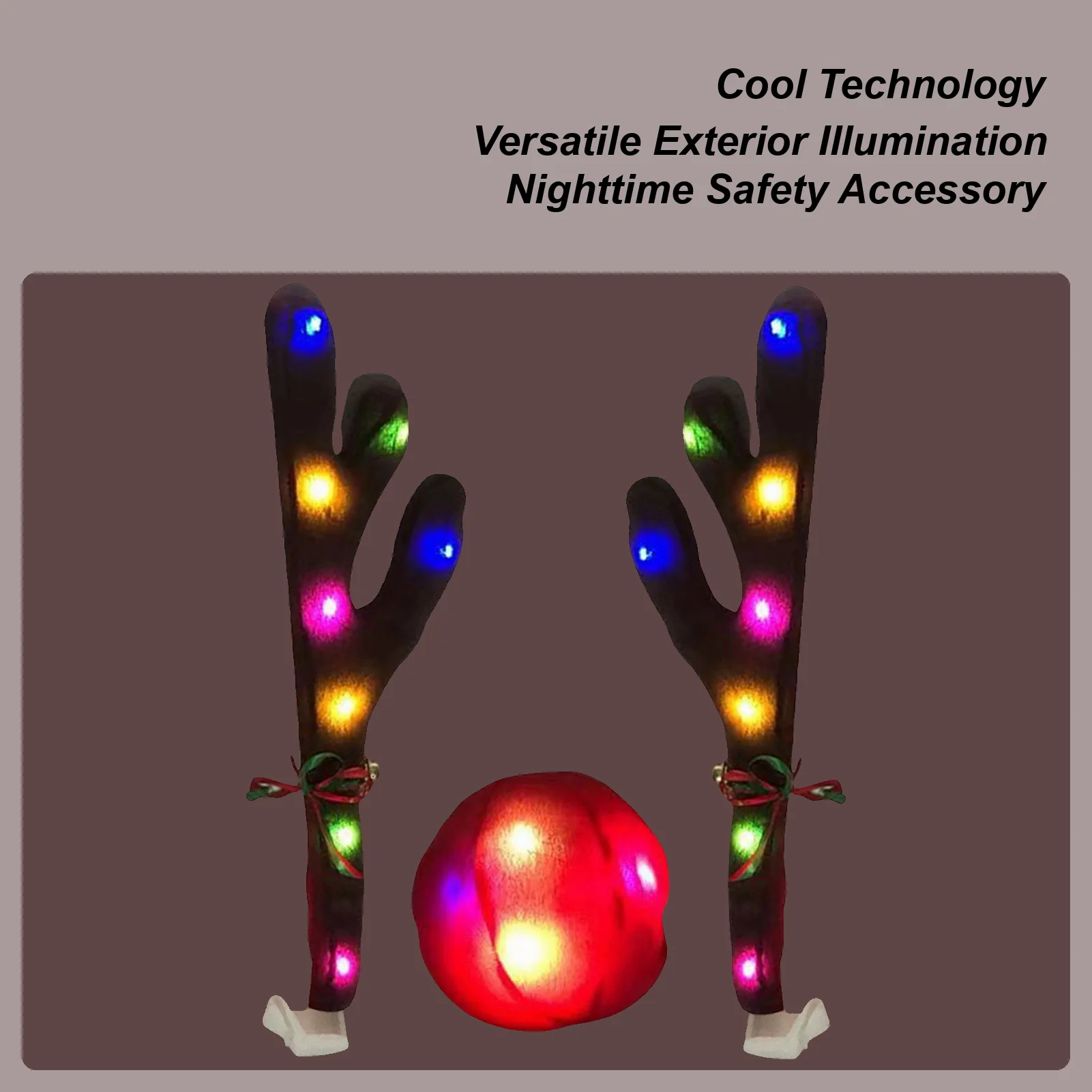 

Christmas Lights For Cars LED Cute Home Decorations With Nose And Jingle Bells Christmas Car Decor For Travel Daily Special