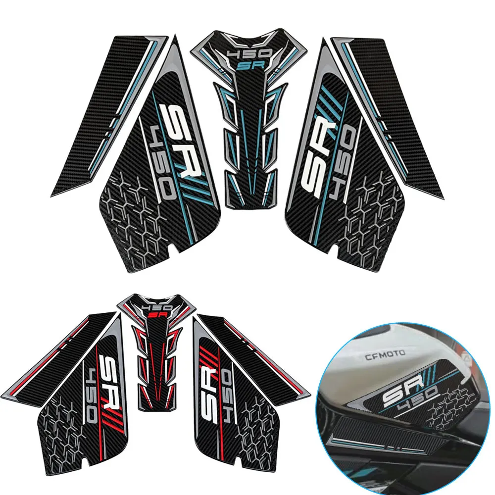 

Для CFMOTO 450SR мотоциклетные резиновые украшения топливного бака и защитные наклейки, защита топливного бака, противоскользящая защита 450 SR