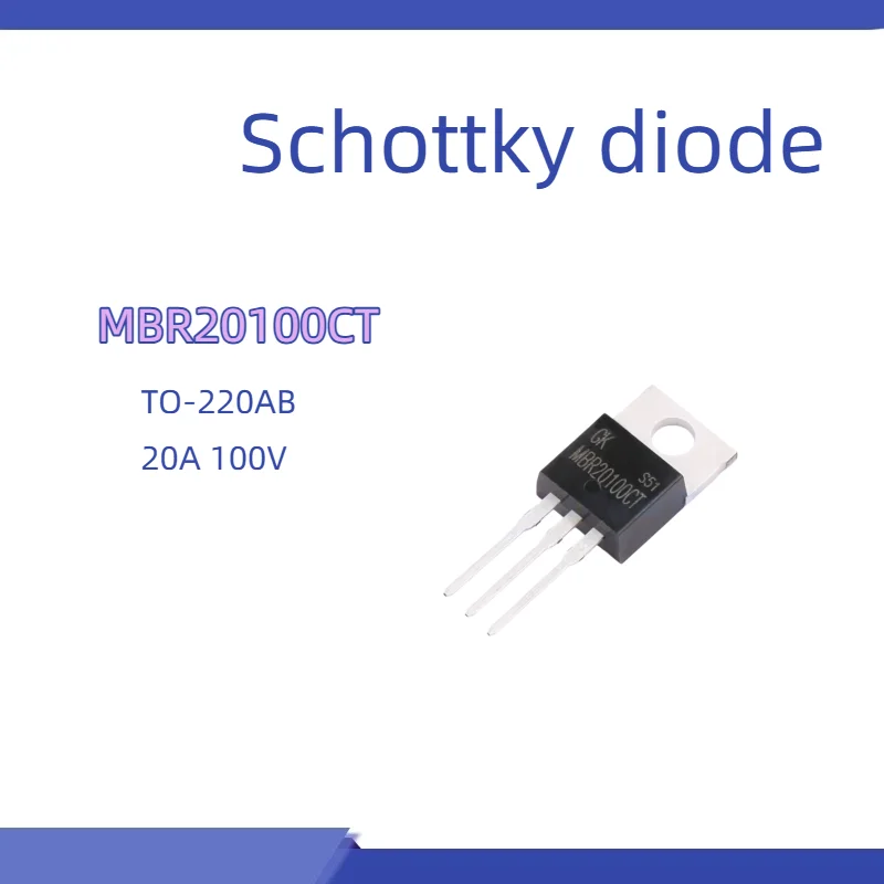 10pcs MBR20100CT 20A 100V Schottky Rectifier Diode TO-220  for Solar Panel SMPS Battery Charging