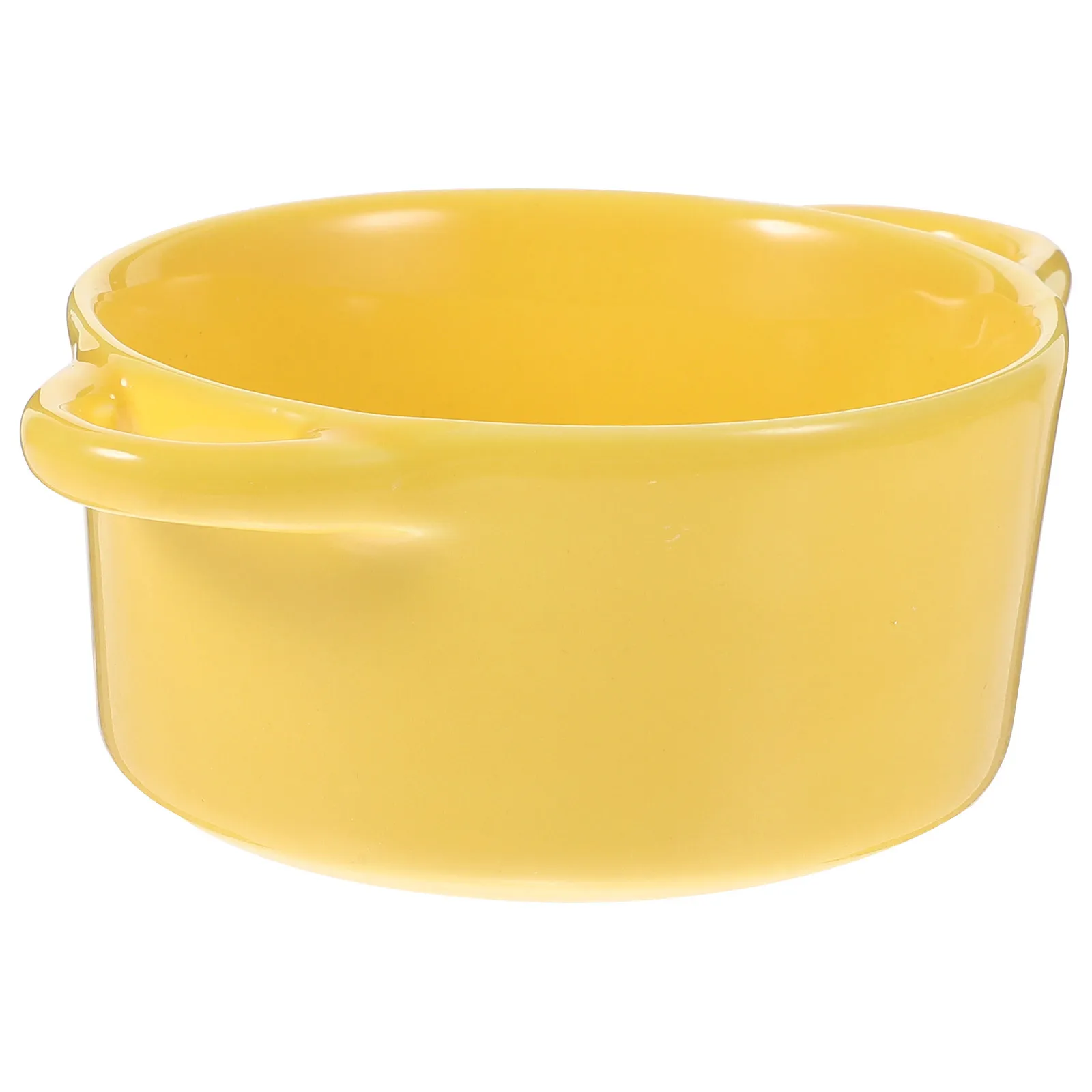 1 قطعة وعاء بودنغ السيراميك مقبض مزدوج متعدد الأغراض تكنولوجيا صب متكاملة سطح أملس أطباق السيراميك أطباق الحلوى