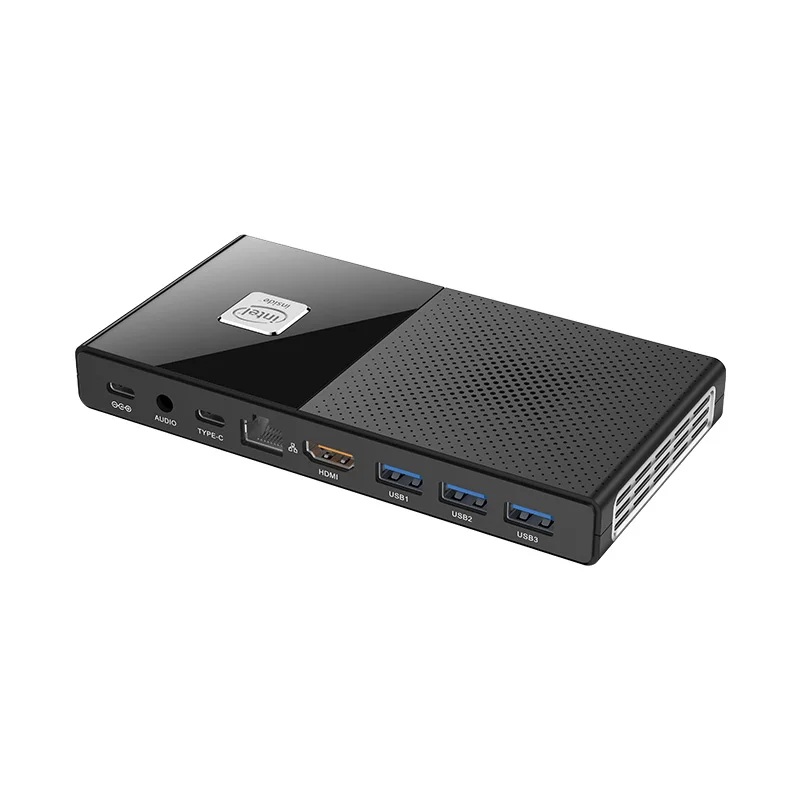 Mini PC portátil com processador Inter Gen 12, N100, N200, 3xUSB3.2, Tipo-C, HDMI2.0, Suporte Win10, 11, LINUX, Bluetooth 5.2, WiFi6