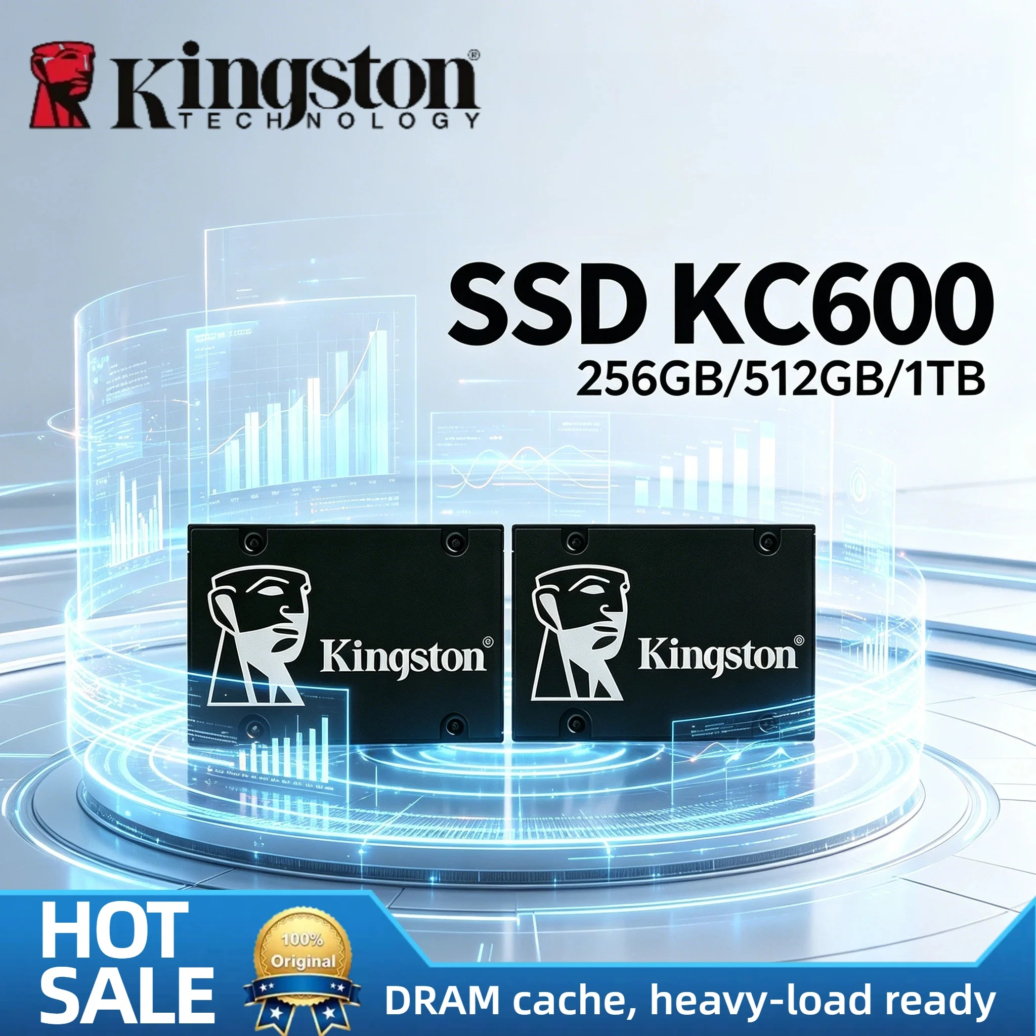 Kingston KC600 Solid State Drive 1TB 2TB 512GB 256GB SATA3 2.5 Inch Internal SSD for Laptop Desktop PC Gaming Hard Disk