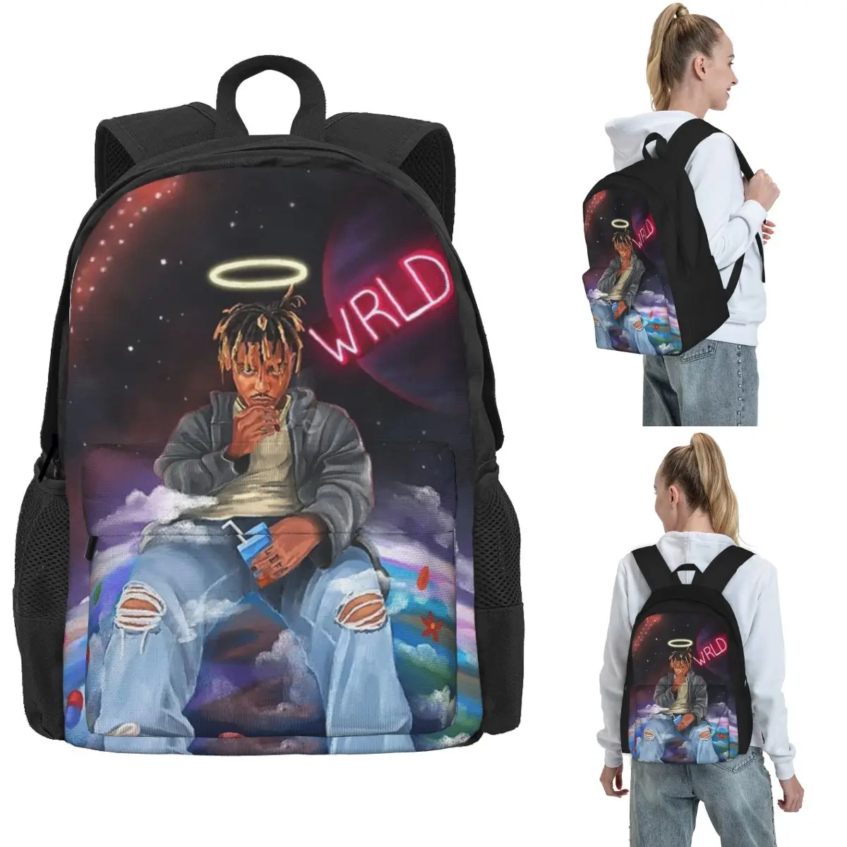 

Уличная одежда Juice Wrld, рюкзаки для мальчиков и девочек, сумка для книг, детские школьные сумки большой вместимости, дорожный рюкзак, сумка на плечо