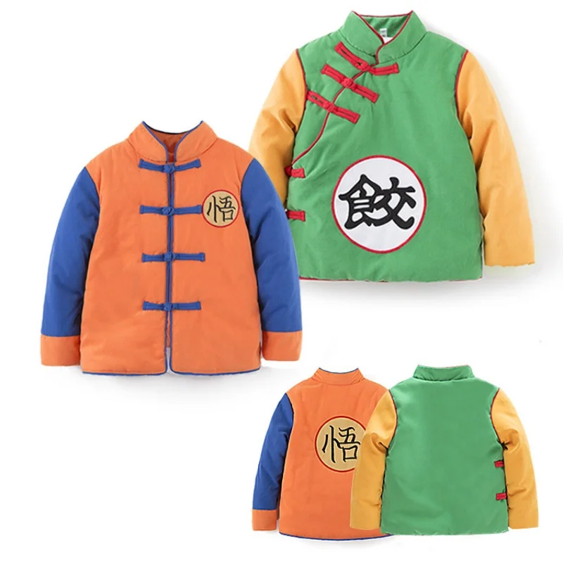 Anime Japanese Son Goku Cosplay Kids Thickened Cotton Jacket Cartoon Kakarotto Child Warm Coat Winter Overcoat Cosplay