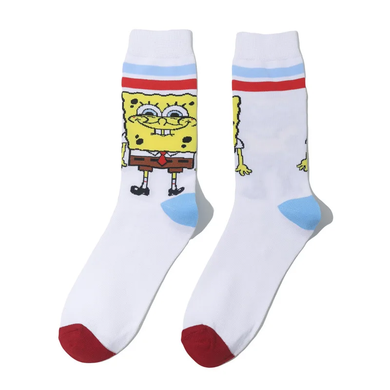 Anime Spongebob Socks Cartoon Knitted Cotton Socks Pure Cotton Adult socks Fashion Trend Tube Socks Direct Selling